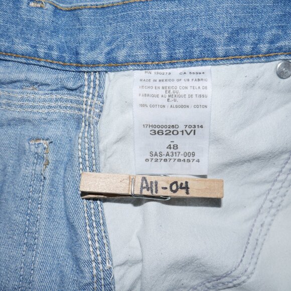 Wrangler Rugged Wear Denim Carpenter Shorts Men's Size 48 Light Wash - Picture 6 of 6